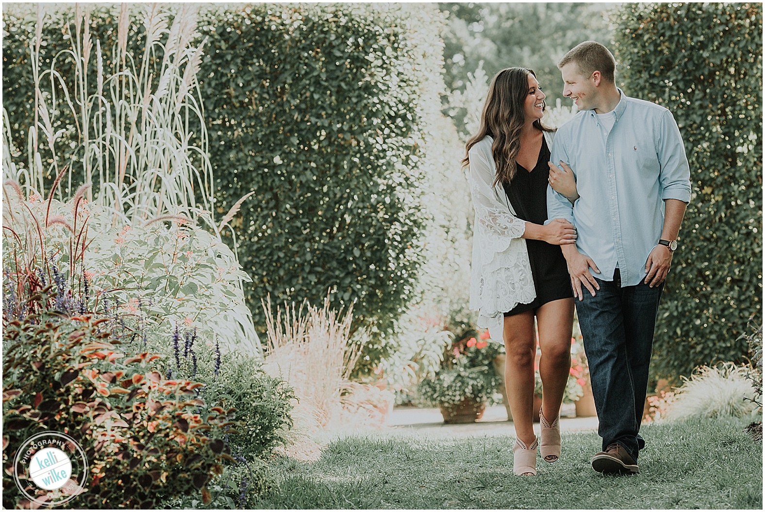 garden engagement photos