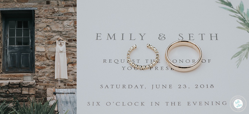 ring and dress details of a wedding on a horse farm in pennsylvania
