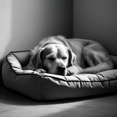 Comfortable home setup for an older dog